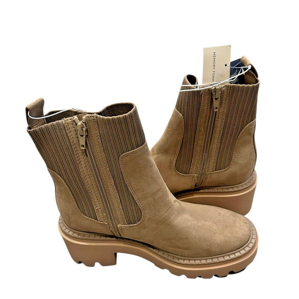 Universal Thread Women's Kyrie Chunky Heel Ankle Sock Boots Tan - Picture 5 of 6